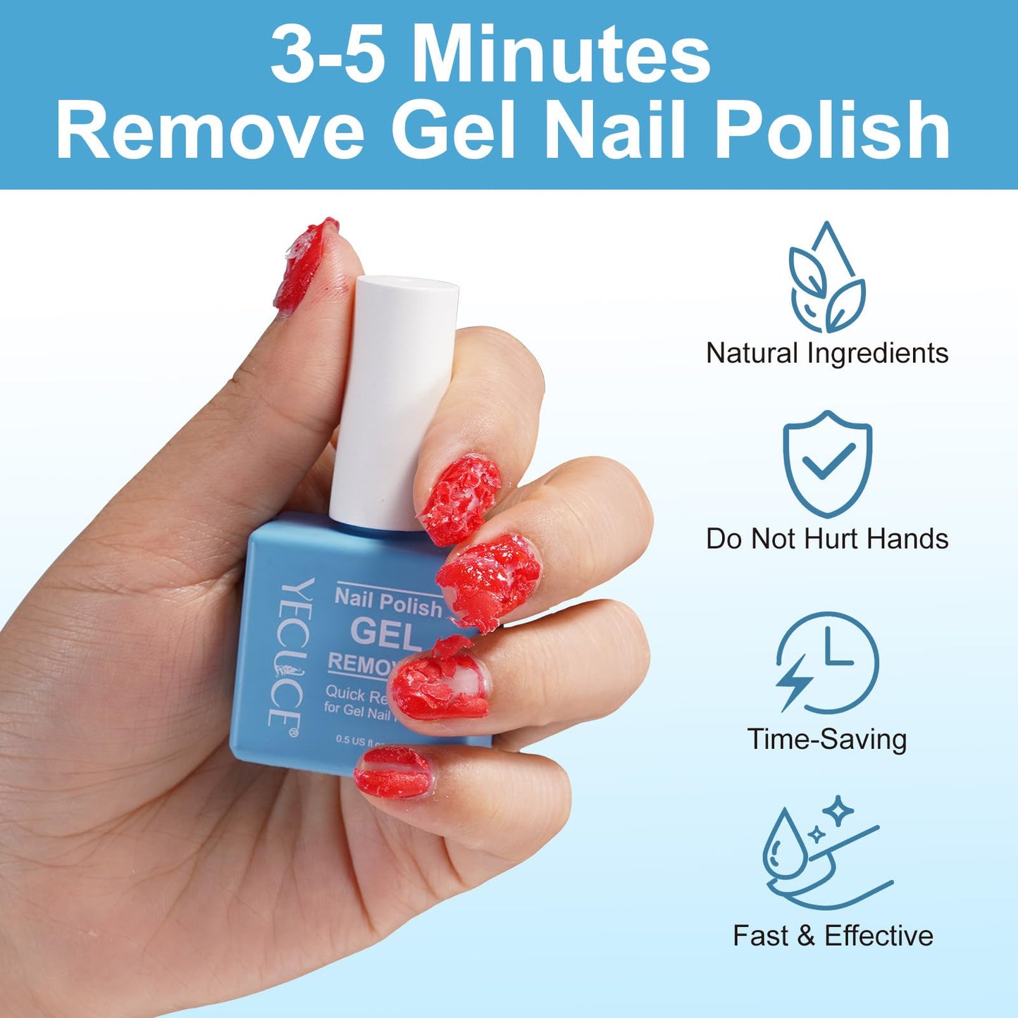 Gel Nail Polish Remover, (2pcs) Gel Polish Remover for Nails, No Need for Foil, Quick & Easy Polish Remover In 3-5 Minutes, No Need Soaking Or Beauty and Personal Care NIFEISHI