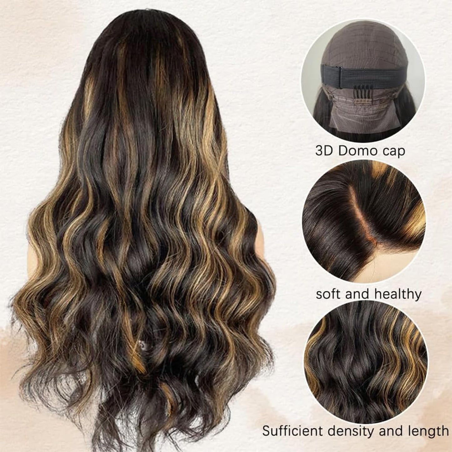 MUZOJET 28 Inch 1B/27 Highlight Ombre Balayage 13x6 Lace Front Wigs Human Hair Black and Blonde HD Transparent Lace Front Wig Human Hair Pre Plucked Beauty and Personal Care MUZOJET