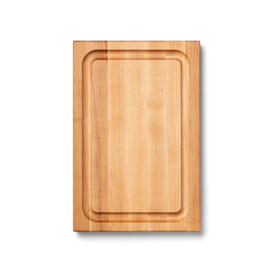 John Boos BBQ Series Rectangular Wooden Maple Cutting Board 18”x12” - 1.5” Thick, 8.5-lb Reversible Butcher Block with Juice Groove, Edge-Grain…