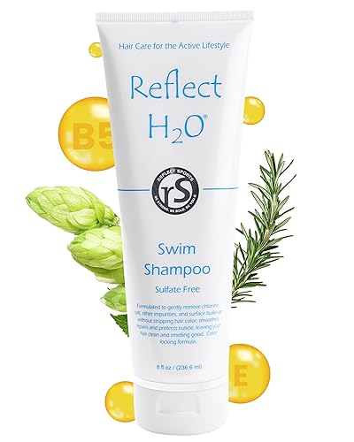 Reflect H?O Swim Shampoo - Sulfate-Free Copper & Chlorine Hair Protection with Keratin, Vitamin E & B5 for Green Hair & Fading - Chlorine Removal