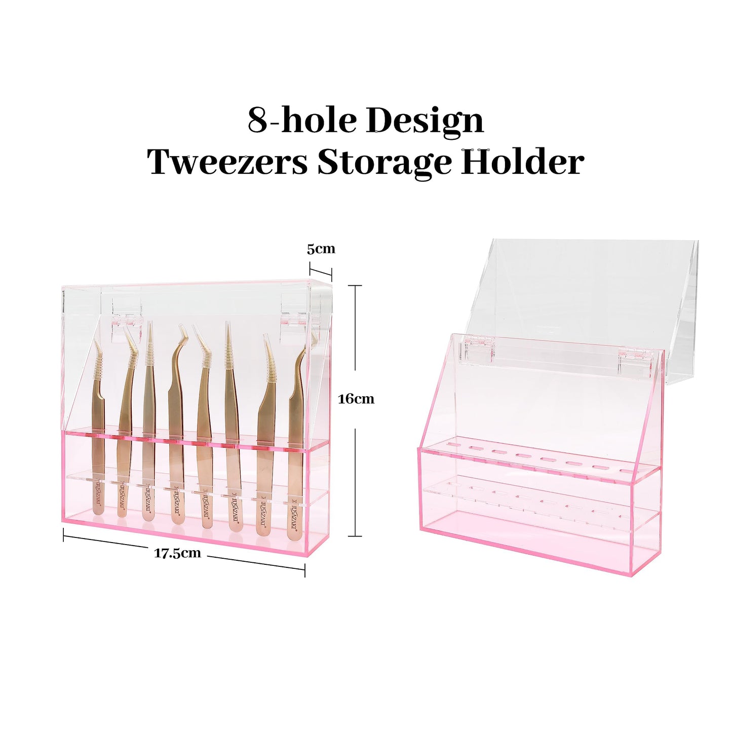 XIUSUZAKI Tweezers Storage Box 8 Holes Holder Lash Tweezers Storage for Eyelash Extensions Eyelash Professional(Black,Only the Box) Beauty and Personal Care XIUSUZAKI