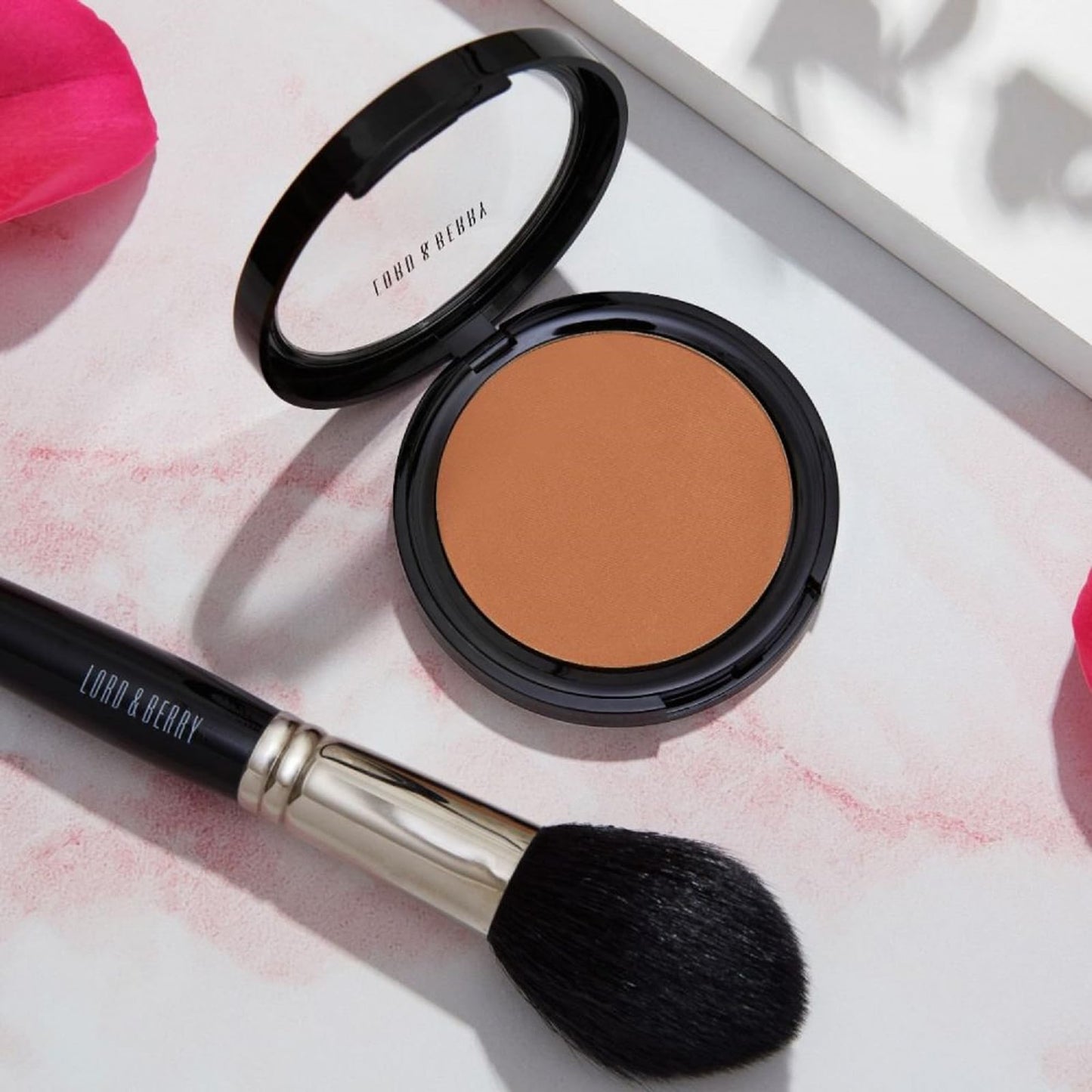 Lord and Berry Powder Bronzer - Soft Face Makeup Natural Looking Matte Finish - Highly Blendable Face Powder - 8902 Brick - 0.27 oz