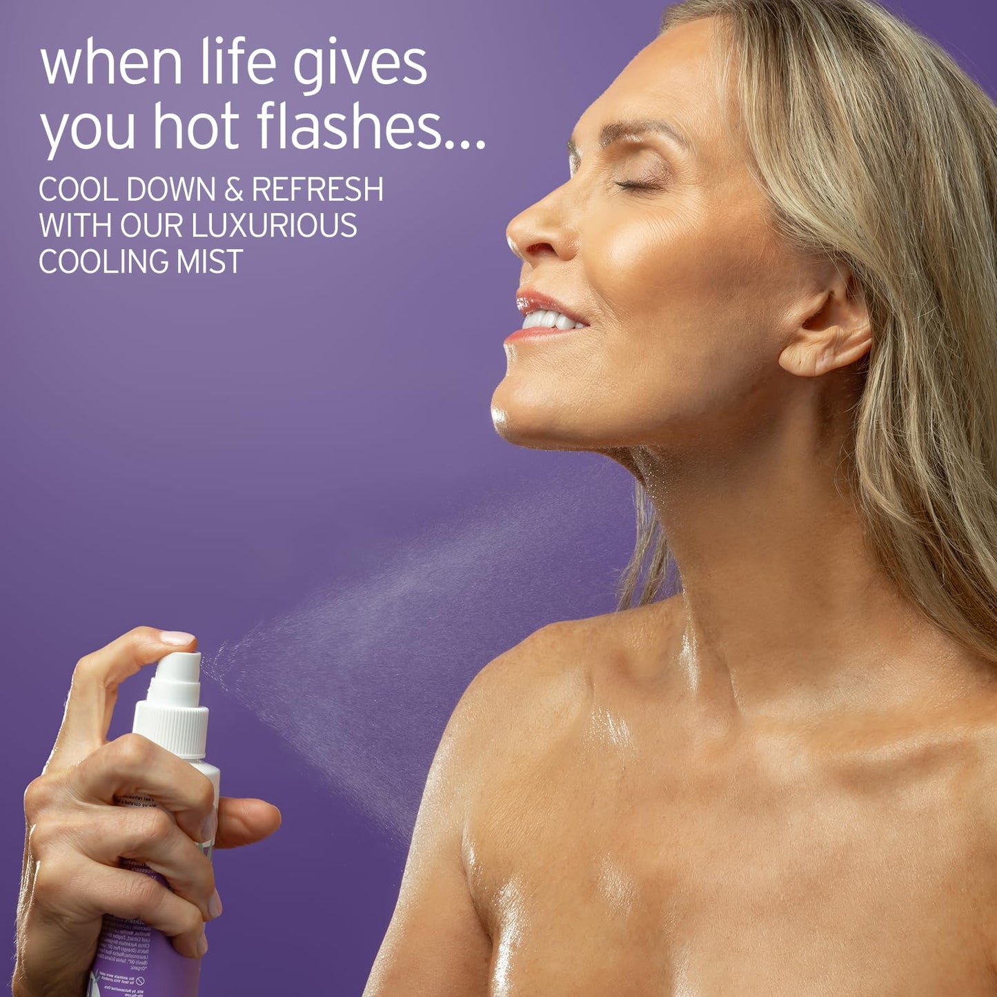LIFE-FLO Cooling Mist - Refreshing Body Mist for Women - Instantly Cools Hot Flashes with Ginger, Organic Aloe Vera and Lavender - Fresh Sage Mint