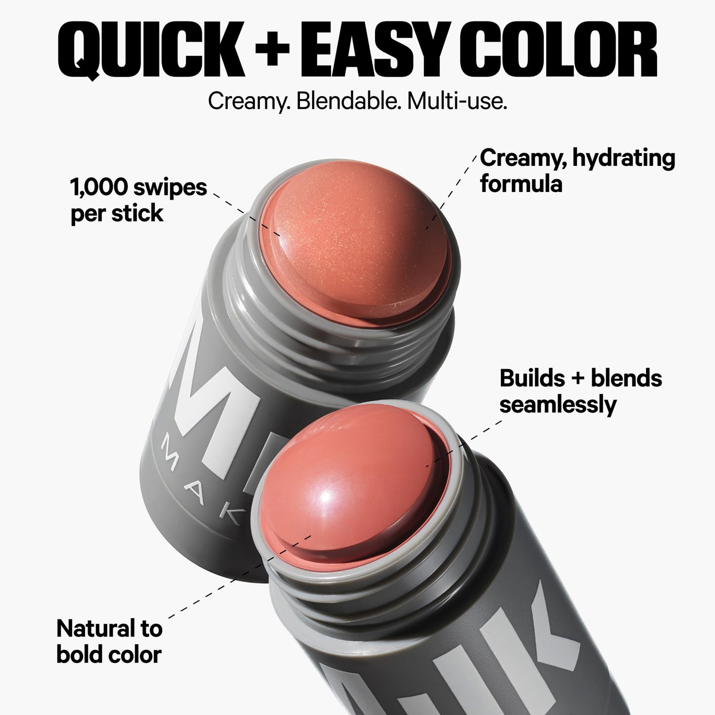 Milk Makeup Lip + Cheek Stick - Buildable Cream Blush + Lip Color w/Hydrating Mango Butter + Avocado Oil for a Natural Flush - Long-Lasting, Multiuse Beauty and Personal Care Milk Makeup
