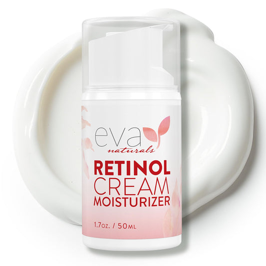 Eva Naturals Anti-Aging Retinol Cream For Face - Anti-wrinkle Retinol-Complex Moisturizer Day & Night Cream w/Hyaluronic Acid & Vitamin E For Women