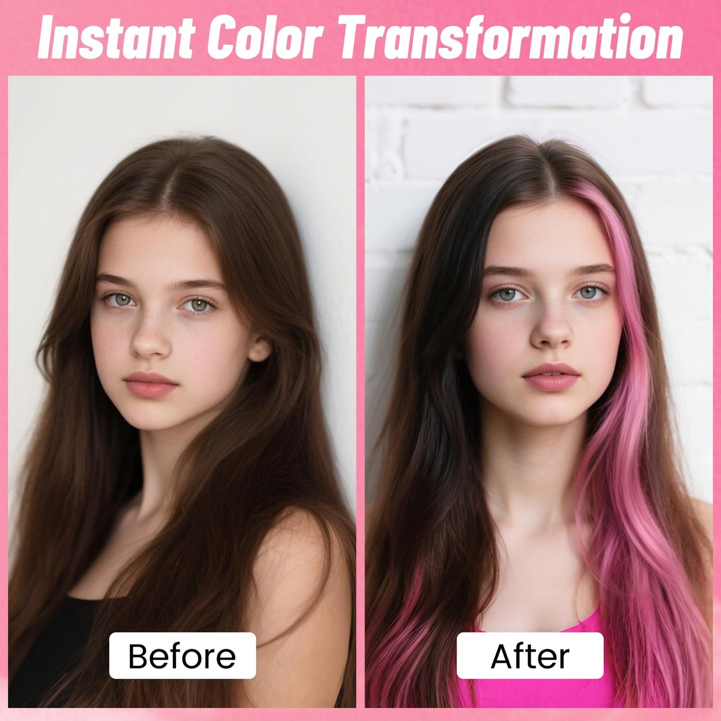 Pink Hair Spray, Seaboll Temporary Hair Color Spray for Kids Women Men-4.06 oz- Safe Non Sticky Washable One Day Hair Dye Spray,Disposable Accessories