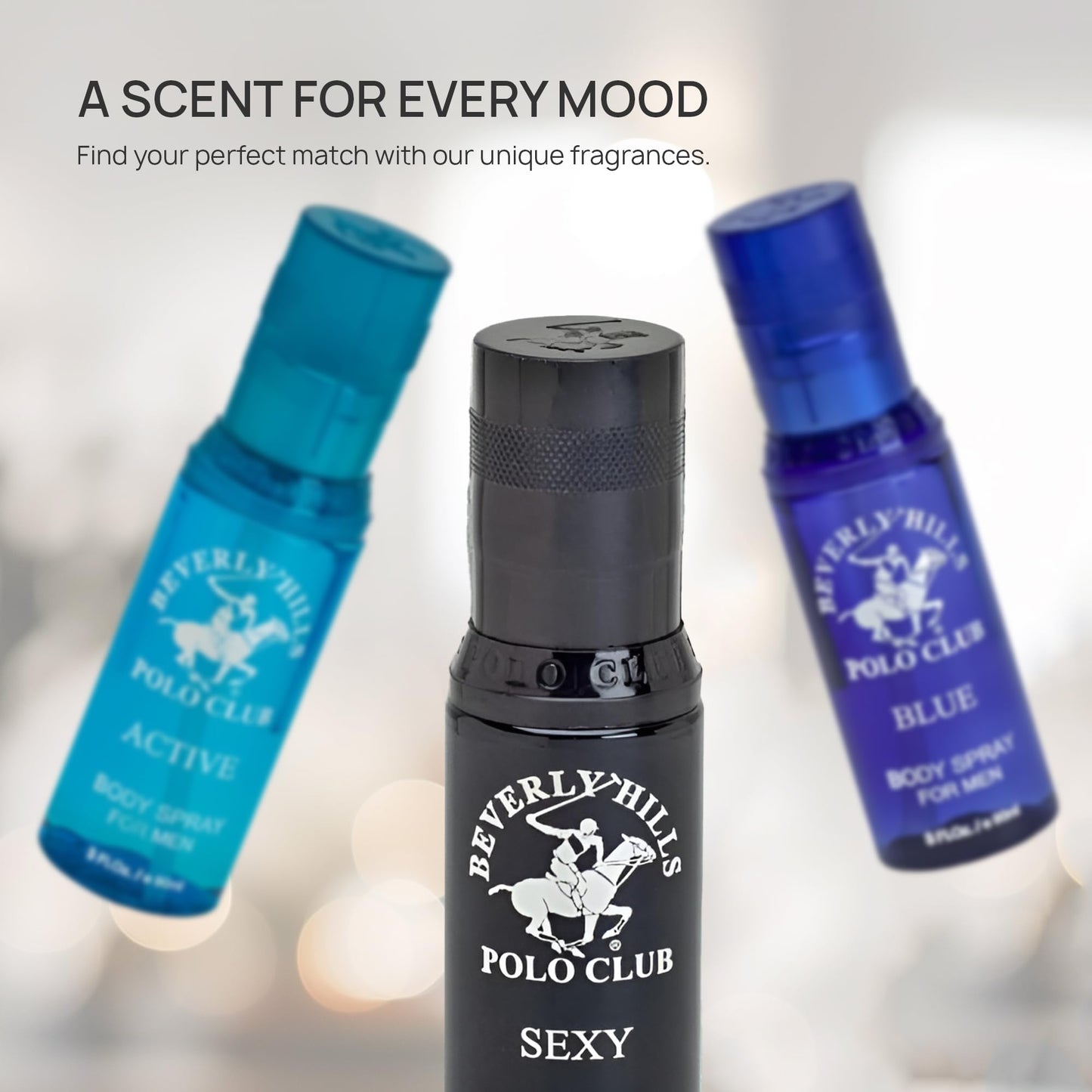 Beverly Hills Polo Club Men's Body Spray Collection Gift Set Featuring Luxury Designer Cologne Scents for Long Lasting Freshness
