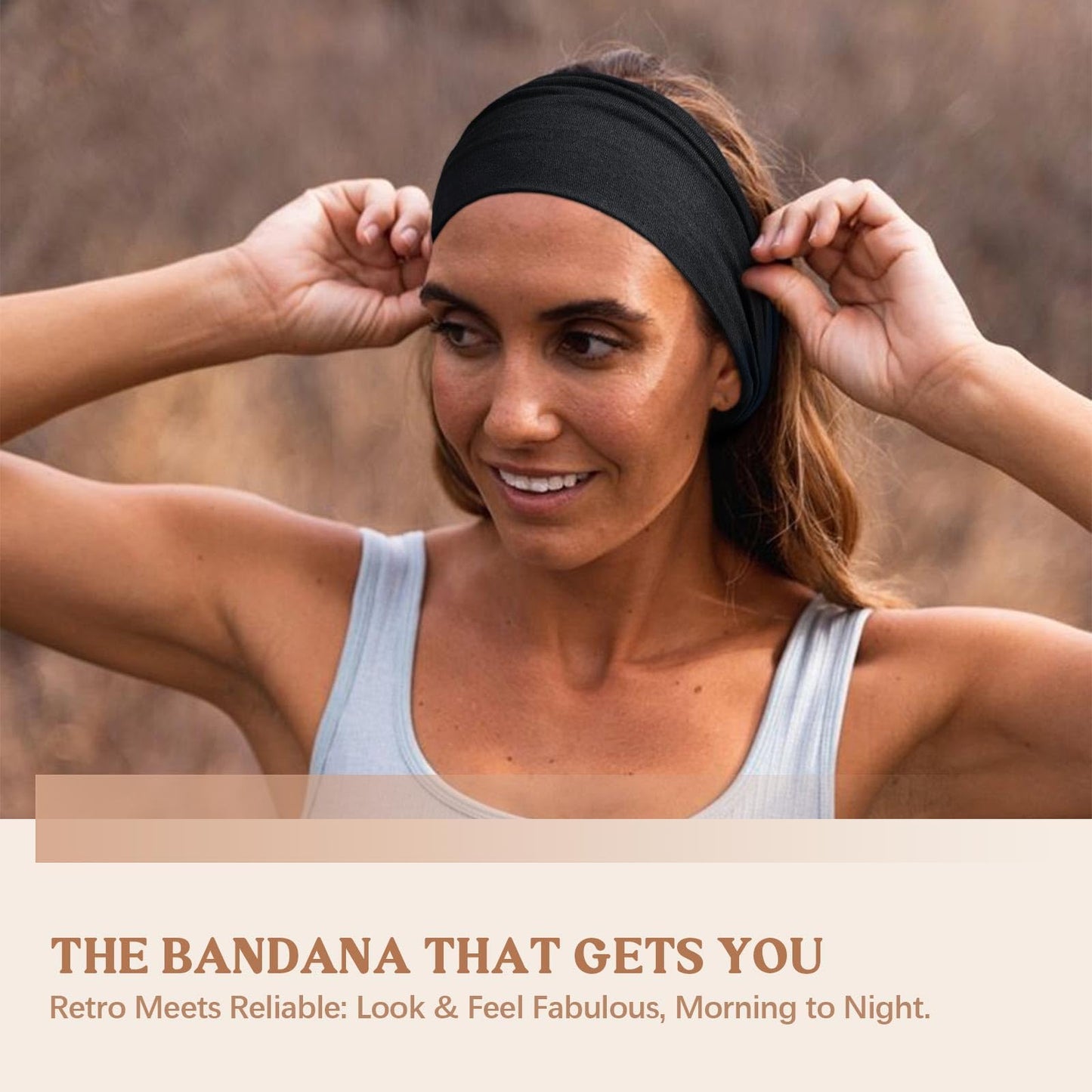 Awumbuk Wide Headbands for Women Knotted No Slip Head Bands Soft Turban Headband Hair Accessories Boho African Solid Color Head Wraps for Women Yoga Beauty and Personal Care Awumbuk