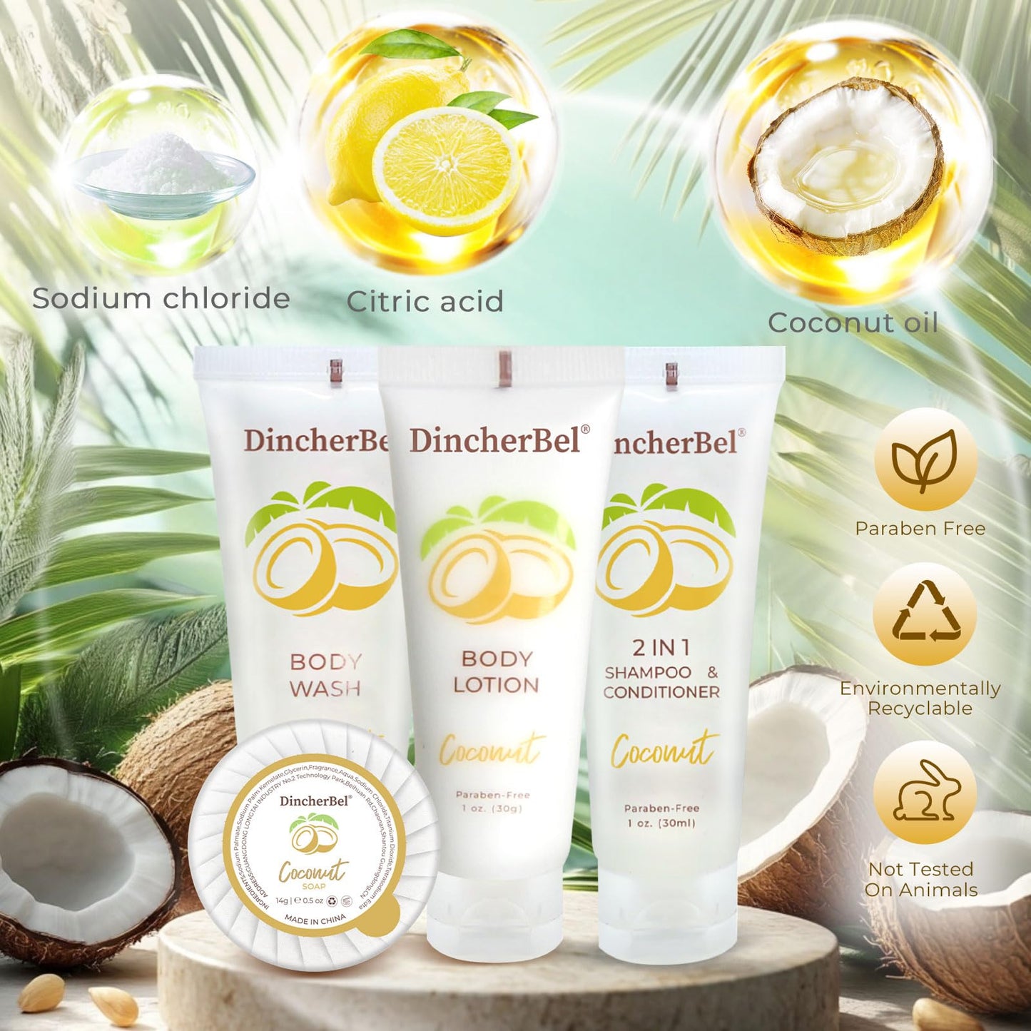 Hotel Amenities 200-Piece Travel Kit: Soap, Shampoo & Conditioner 2 in 1, Body Wash and Body Lotion Bulk Mini Kits for Toiletry Bags - Trial Size Bars