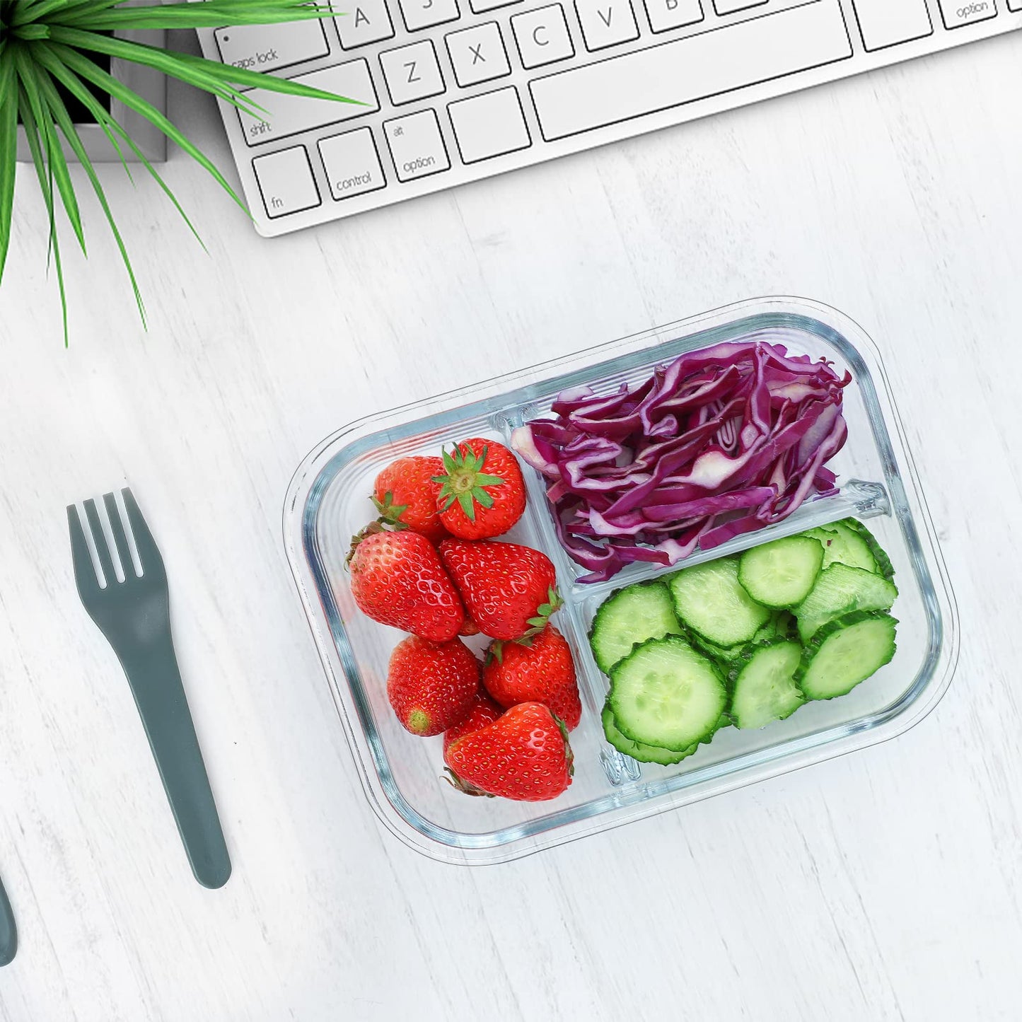 M MCIRCO [5-Pack, 36 oz] Glass Meal Prep Containers 3 Compartment with Lids, Glass Lunch Containers,Food Prep Lunch Box,Bento Box,Microwave, Oven…