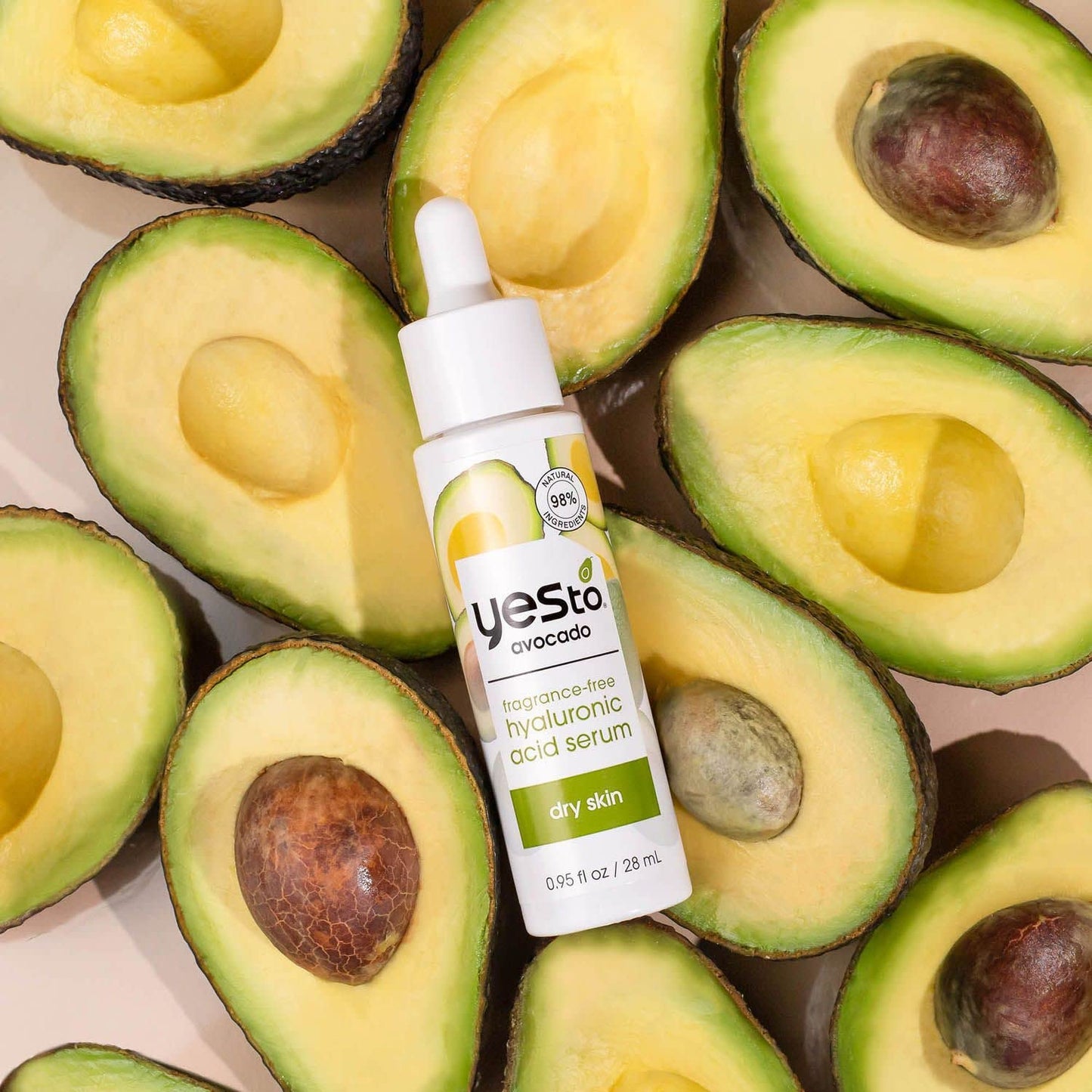 Yes To Avocado Fragrance-Free Hyaluronic Acid Serum, Deeply Nourishing Formula Helps Attract & Infuse Dry, Parched Skin With Moisture & Omega-3 Fatty
