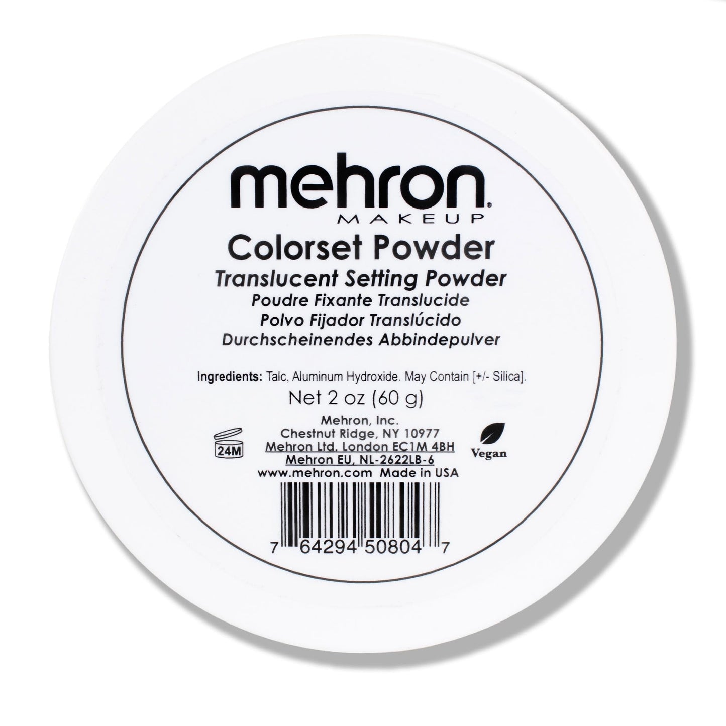 Mehron Makeup Colorset Powder | Translucent Setting Powder | Special Effects, Halloween, & Film 2 oz (60 g)