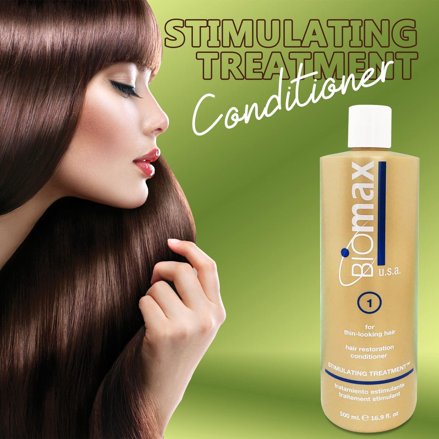 Biomax Deep Cleanse Hair Restoration Shampoo & Stimulating Treatment Color Protection Conditioner No.1 for Thin-Looking Hair, Remove Build-up
