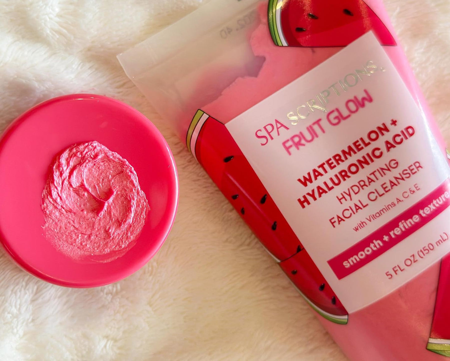 SpaScriptions Fruit Glow Watermelon + Hyaluronic Acid Hydrating Facial Cleanser 5 Oz