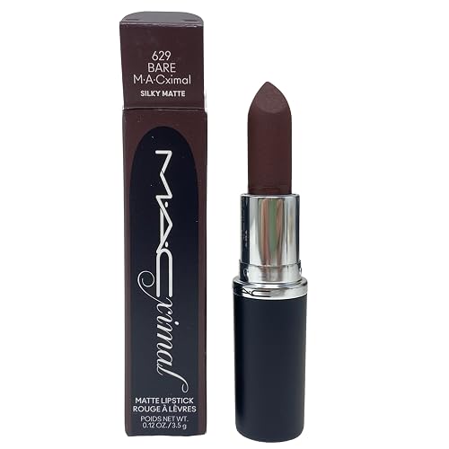 MAC Cosmetics Macximal Silky Matte Lipstick - 629 Bare - (Deep rich chocolate brown) 0.12 oz / 3.35g