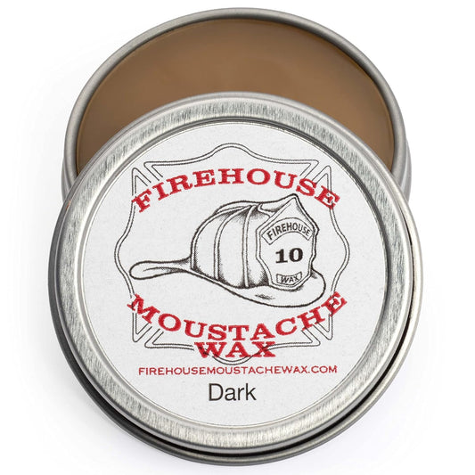 Firehouse Moustache Wax - Made in USA - for Beard & Mustache Shaping - All-Weather, Naturally Scented and Colored Beard Wax (DARK, 1 Ounce Tin) Beauty and Personal Care Firehouse Moustache Wax
