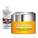 Olay Vitamin C + Peptide 24 Eye Cream, Fragrance-Free, 0.5 oz + Whip Face Moisturizer Travel/Trial Size Gift Set