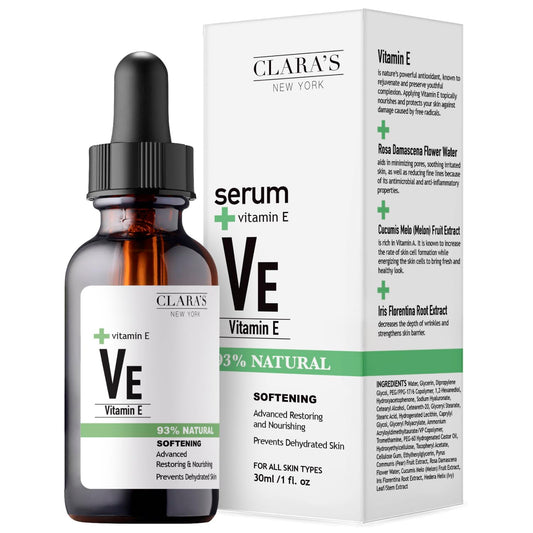 CLARA'S NEW YORK | Softening Vitamin E Facial Serum | Protecting Skin Barrier, Smoothing, Restoring and Nourishing | Non-greasy, Lightweight Formular