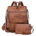 sezhylee Women's Waterproof Faux Leather Laptop Backpack - Spacious Anti-Theft Work Bag with Leopard Print, Convertible Travel Purse for Commuting, College & Business (Stylish Shoulder Bag Design)