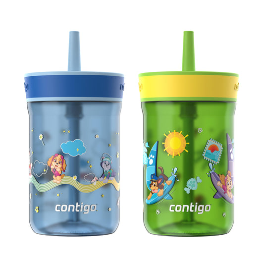 Contigo Leighton Tumbler with Straw, 14 oz, Cool Lime PAW Patrol (Color changing straw); Glacier PAW Patrol (Color changing body)