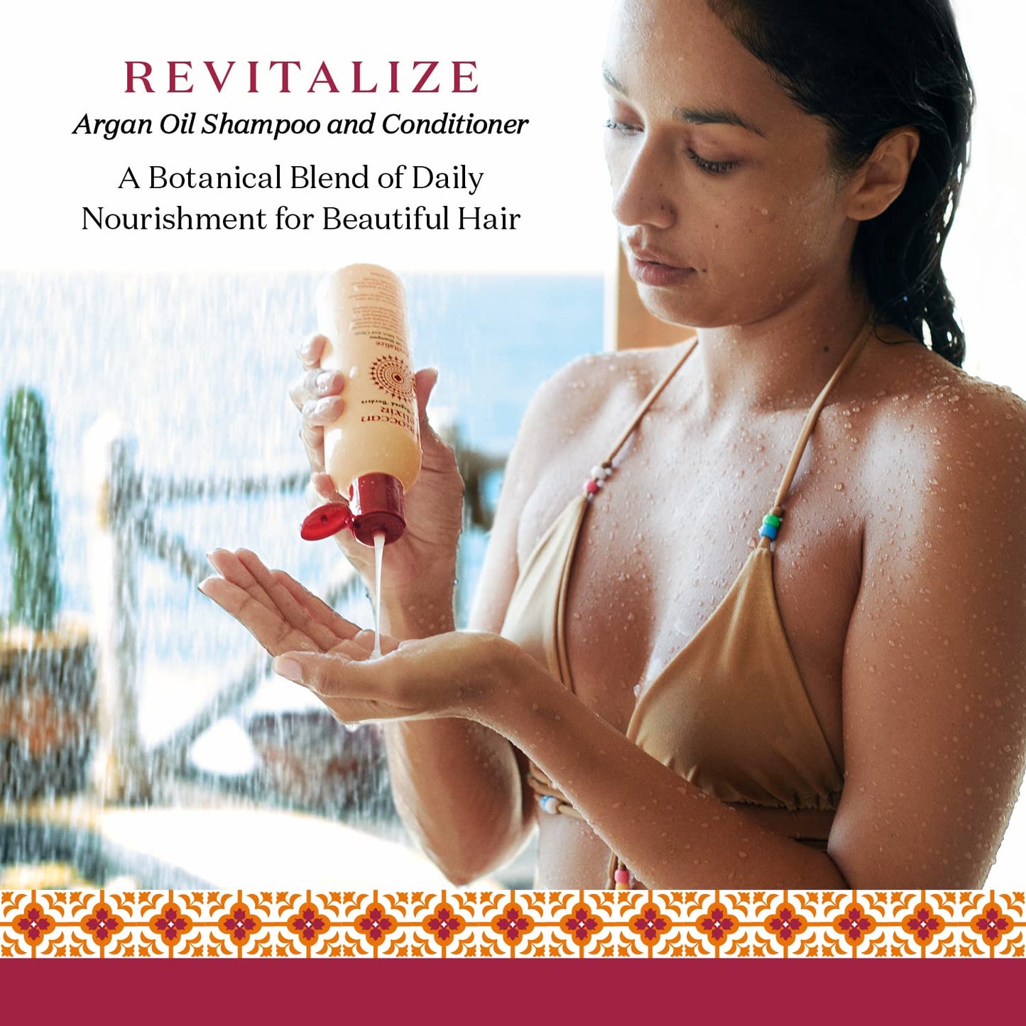 Moroccan Elixir Revitalize Hair Treatments Argan Shampoo & Conditioner Set For Woman | Enriched with Antioxidants, Minerals & Vitamin E | Suitable
