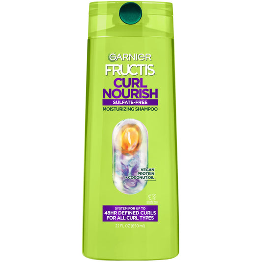 Garnier Fructis Curl Nourish Moisturizing Shampoo for Curly Hair, Plant Protein and Coconut Oil Formula, Up to 48HR of Curl Definition, Sulfate Free Beauty and Personal Care Garnier Default Title
