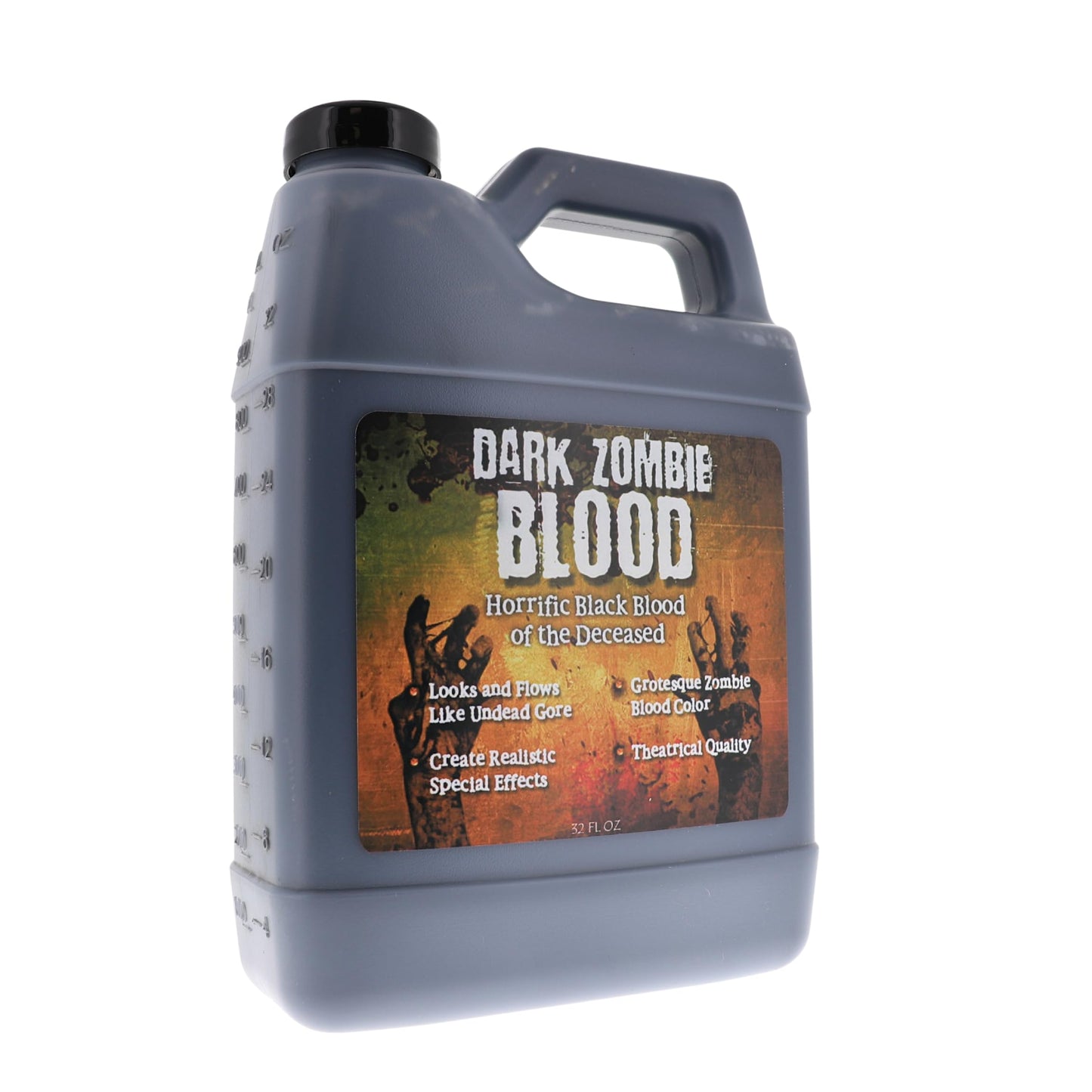 Dark Zombie Blood - 32 fl oz Bottle Ultra-Realistic Black Fake Blood for Halloween, Cosplay, Horror Makeup & SFX - Washable, Long-Lasting Formula