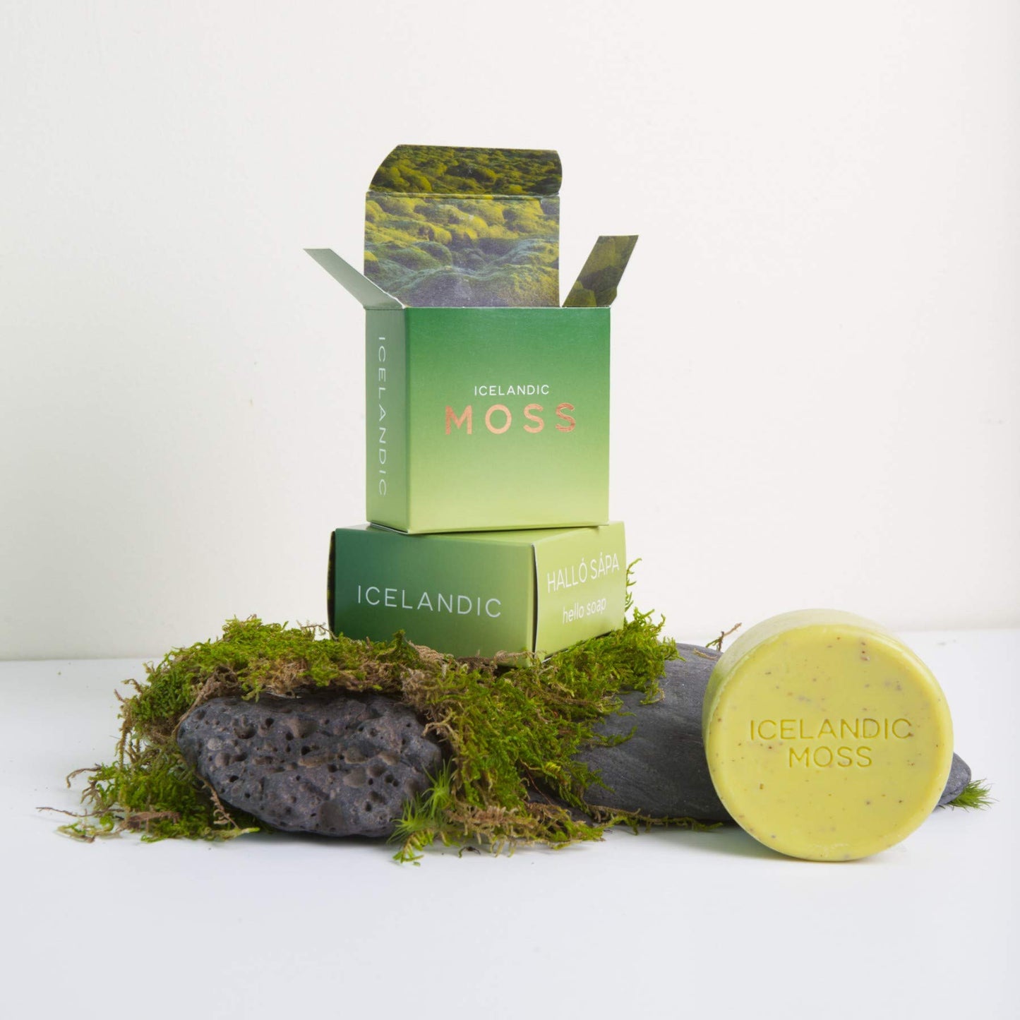 Exfoliating Bars of Soap From Natural Ingredients, Assorted Scents - Icelandic Kelp and Moss, Set of 2, 4.3 Ounce Each