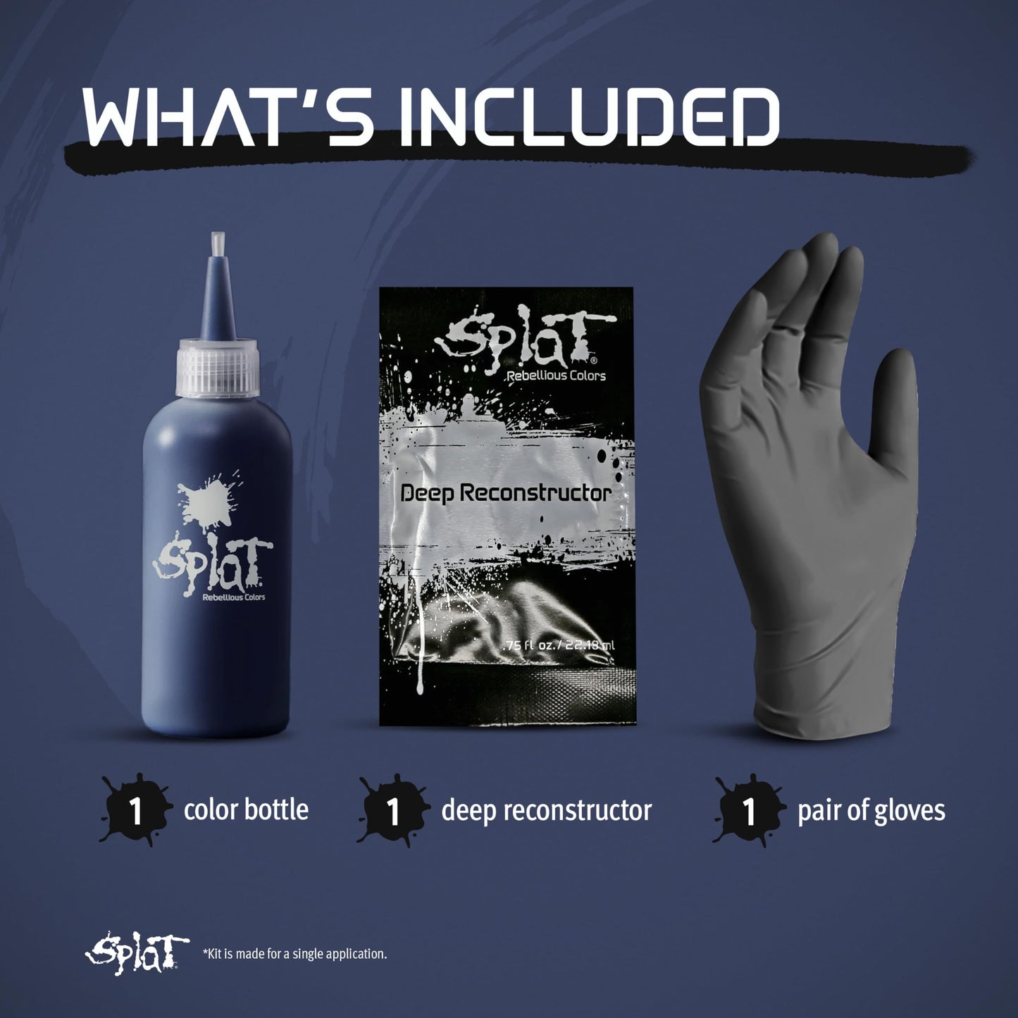 Splat Midnight Azure Semi-Permanent Hair Color Kit No Bleach, Vegan, Cruelty Free