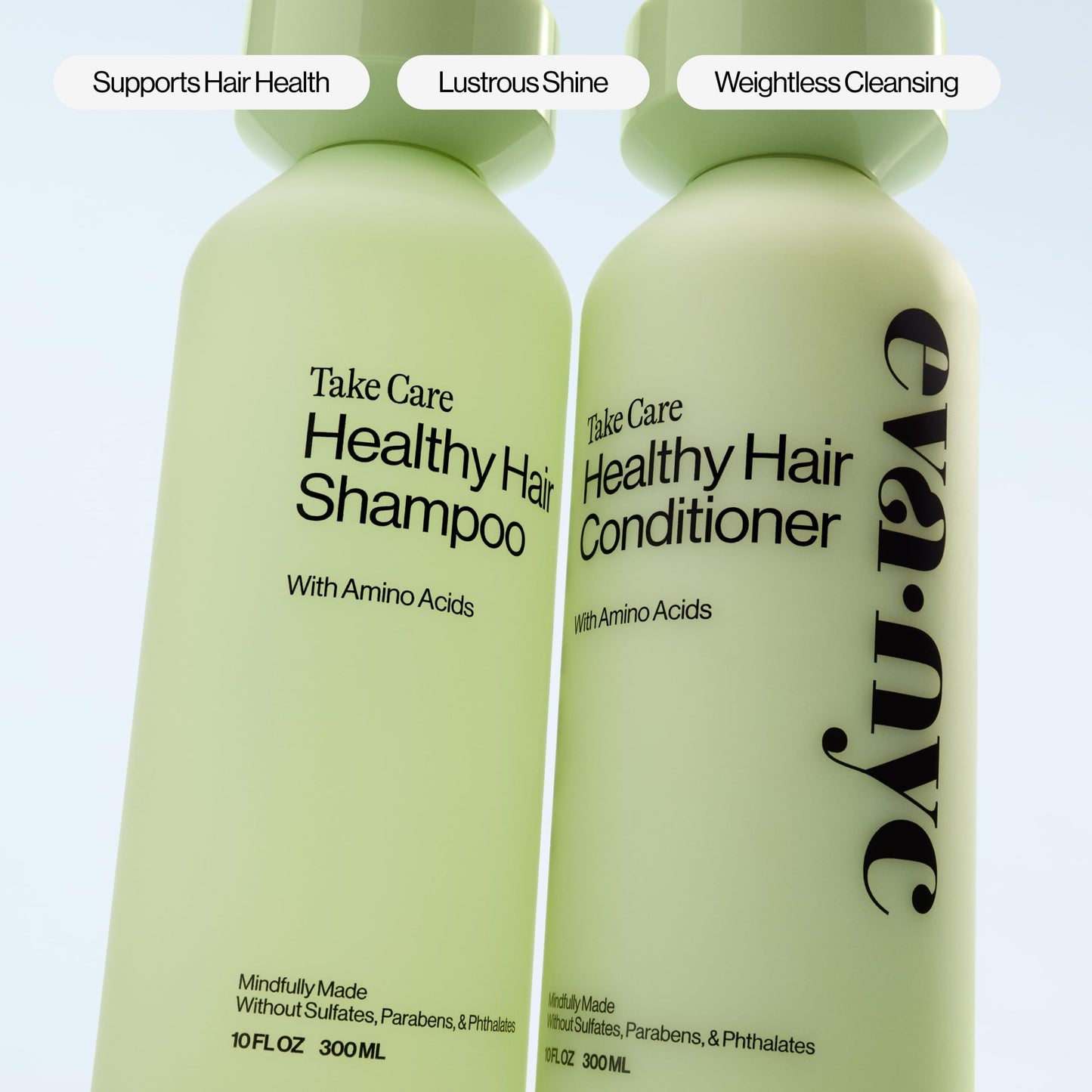 Eva NYC Travel Shampoo and Conditioner Set with Weekly Clarifying Shampoo - Gentle Daily Cleansing - Amino Acids + AHA's - Moisture + Shine - Protects