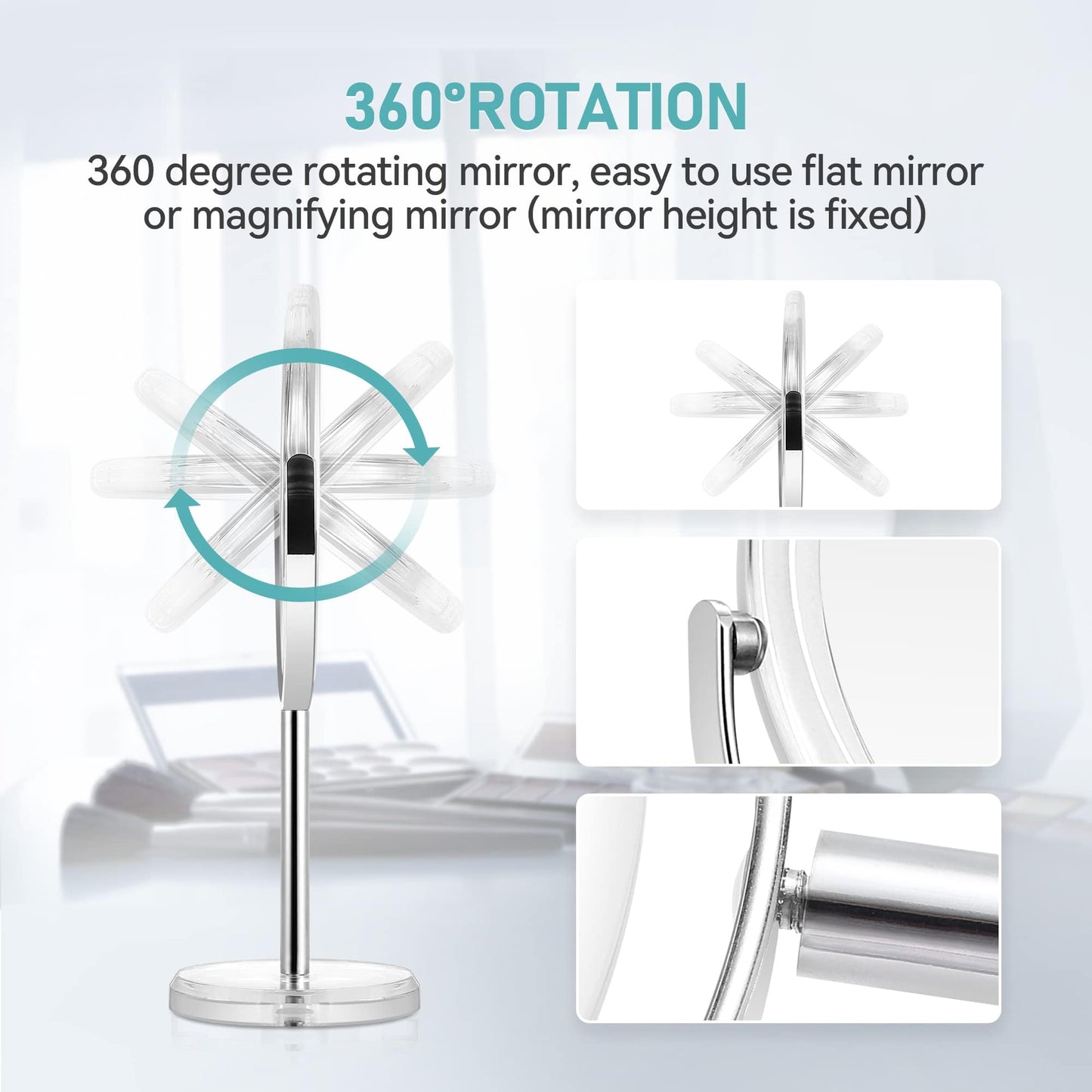 MIYADIVA 20X Magnifying Makeup Mirror,Double Sided 1X & 20X Magnifying Mirror with Stand,Tabletop Magnified Vanity Mirror with 360°Rotation Beauty and Personal Care MIYADIVA