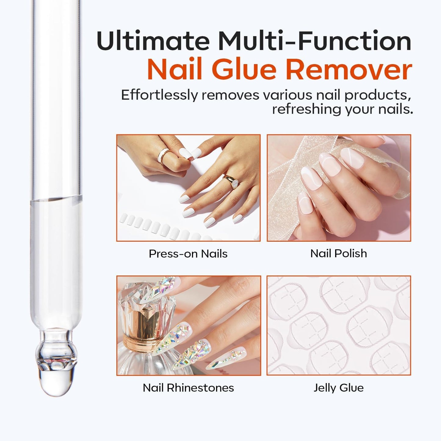 modelones 30 ML Nail Glue Remover for Press On Nails Base Top Coat, Upgrade Clear Stick On Nails Remover for Acrylic Tips Beauty and Personal Care modelones