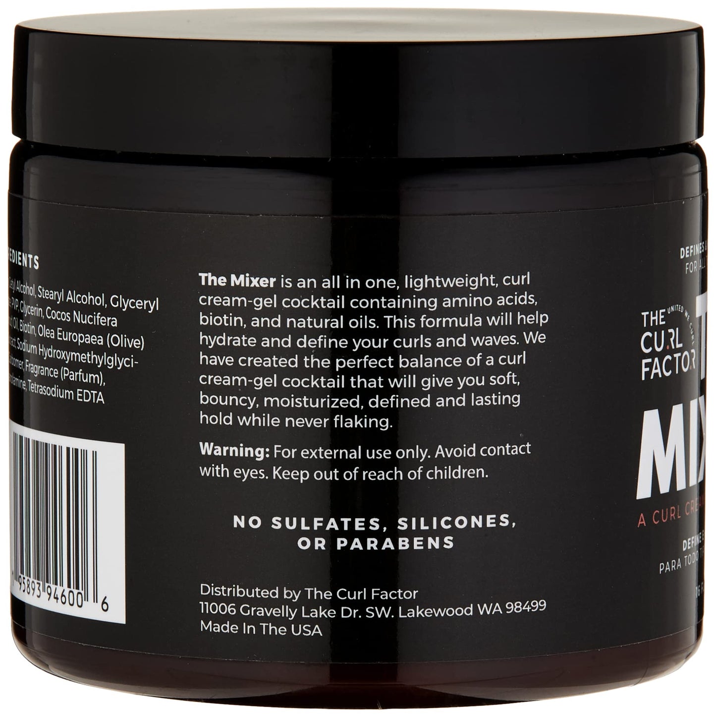 The Curl Factor presents The Mixer, a 16 oz all in one, lightweight, curl cream gel cocktail that will give you soft, shiny and bouncy curls every