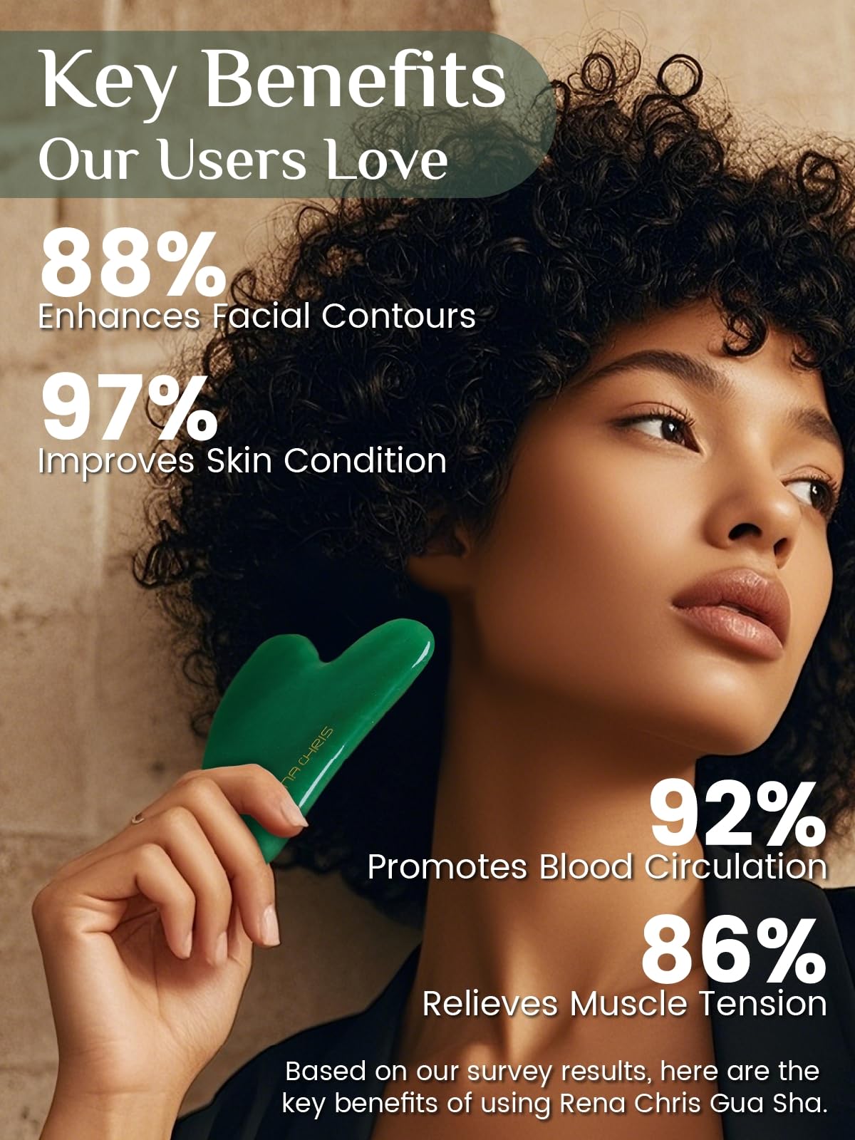Rena Chris Gua Sha Facial Tools: Jade Stone Guasha Tool for Face Acupuncture Therapy, Facial Massager for Jawline Sculpting and Puffiness Reducing Beauty and Personal Care Rena Chris