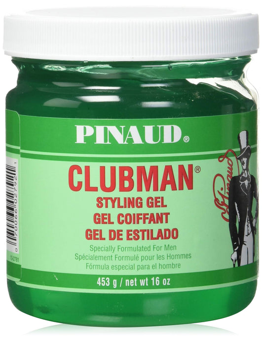 Clubman Pinaud Hair Styling Gel - Regular Hold & High Shine Hair Gel for Men, Alcohol-Free Formula, Men's Grooming, 16 oz