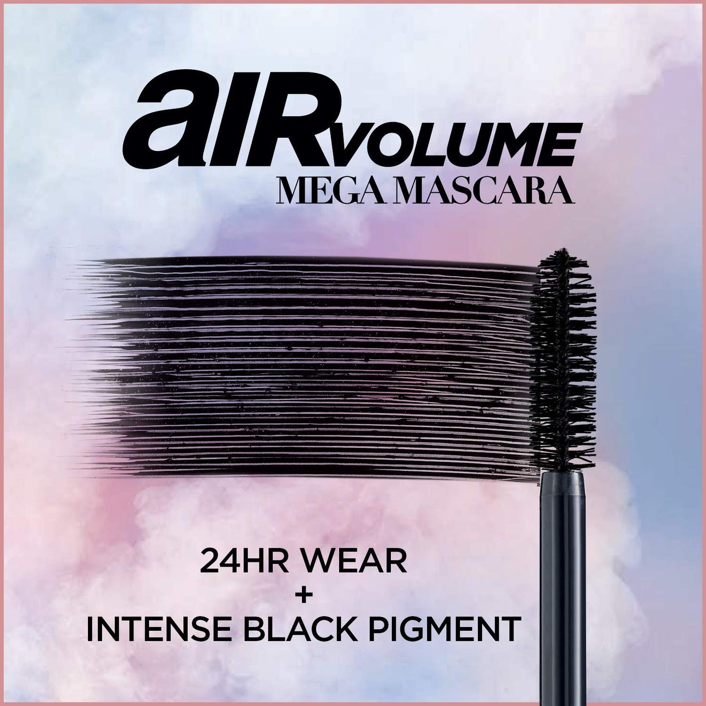 L'Oreal Paris Makeup Air Volume Mega Mascara, Lightweight & Long-lasting Volumizing Mascara for Voluminous Eyelashes, Washable Blackest Black, 0.3 Fl