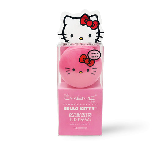 The Crème Shop x Sanrio Hello Kitty Macaron Lip Balm (Hello Kitty Icing On The Cake) Korean Cute Scented Pocket Portable Soothing Advanced Must-Have