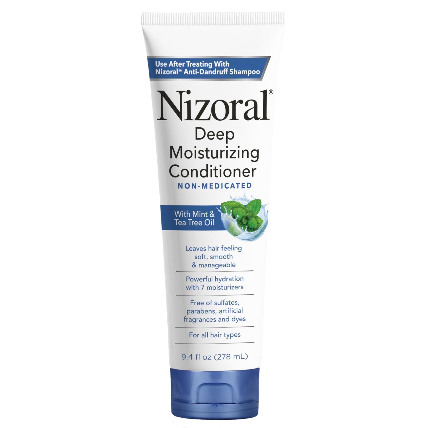 Nizoral Deep Moisturizing Conditioner, 9.4 oz, Anti-Dandruff Conditioner with Mint & Tea Tree Oil, Sulfate and Paraben Free, No Artificial Fragrance