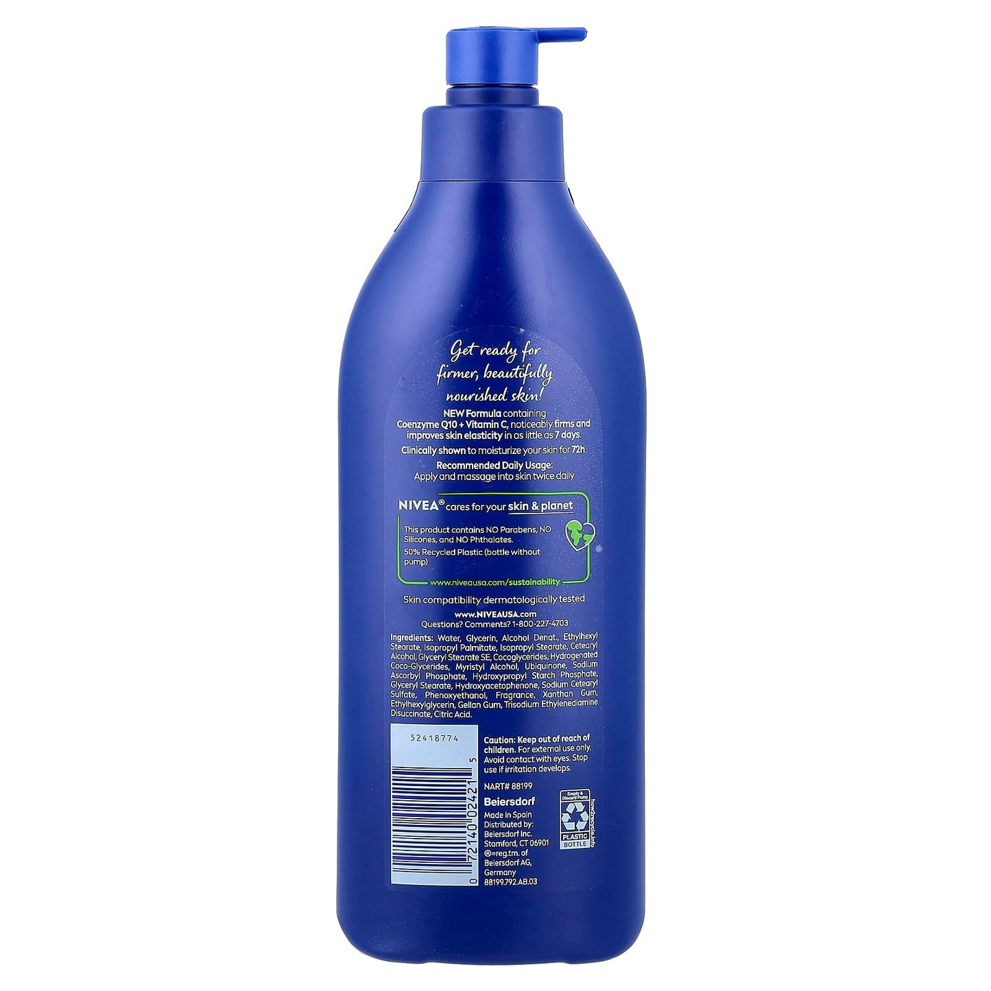 NIVEA Lotion Nourishing Skin Firming 16.9 Ounce Pump (500ml) (2 Pack)