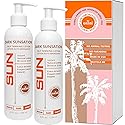 Sun Laboratories By Giesee Dark Sunsation Self-Tanning Lotion for - 2 Pack 8 oz | Ultra Dark Tanning Lotion, Natural Self Tanner, Non-Toxic Tanning
