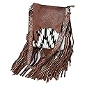 American Darling Messenger Saddle Blanket Fabric Genuine Leather Western Women Bag | Handbag Purse Crossbody for Cute