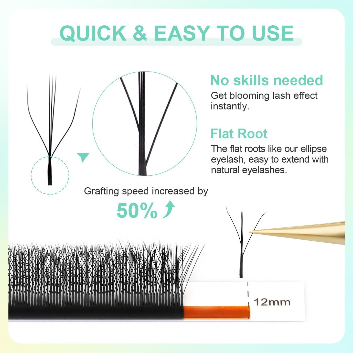 NAGARAKU Eyelash Extensions Cluster 3D W Shape Triple-core Volume Lashes Hand Woven Long Stem 0.07mm D Curl 10mm Matte Black Premade Fans Triple Tips Beauty and Personal Care NAGARAKU
