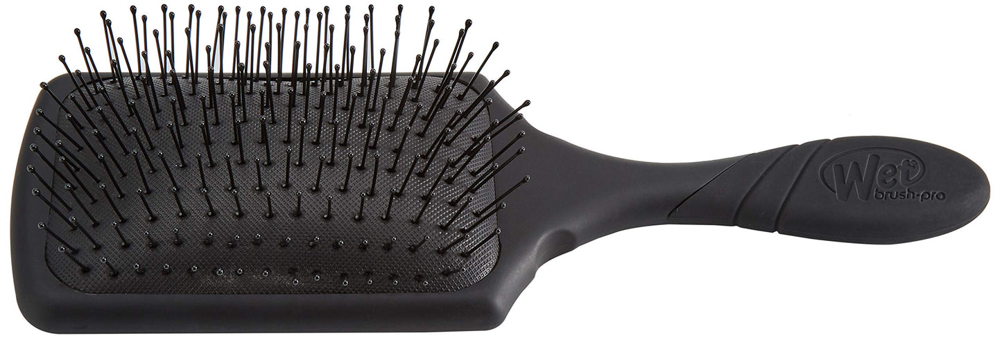 Wet Brush Paddle Detangler Hair Brush Black with Soft Bristles, Perfect Hair Brush for Men, Women and Kids, Detangler for All Hair Types - Blackout