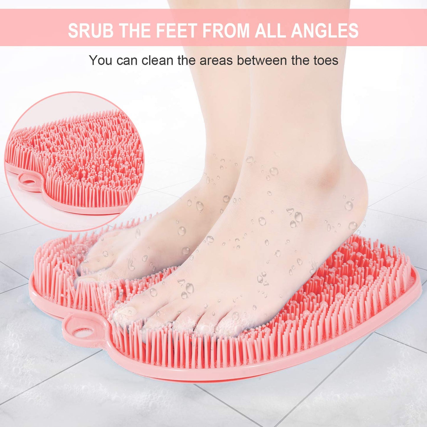 BESKAR XL Large Foot Scrubber Mat for Use in Shower - Shower Foot Cleaner to Eliminate Calluses Dead Skin, Foot Massager Mat for Men & Women to Soothe Beauty and Personal Care BESKAR