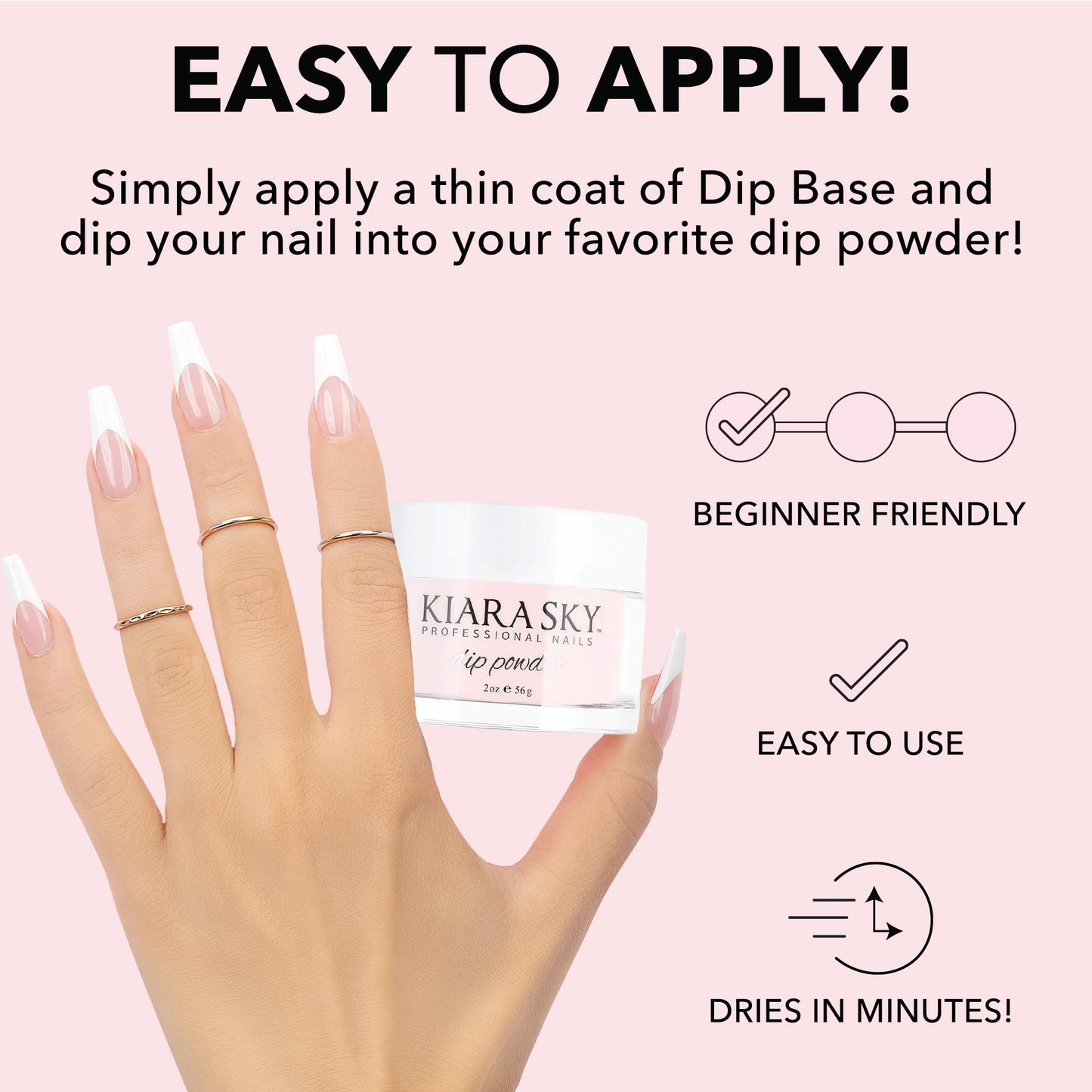 Kiara Sky Professional Nails Essential Dip Powder - Light Pink 2oz - Perfect for French Manicures Beauty & Personal Care KIARA SKY