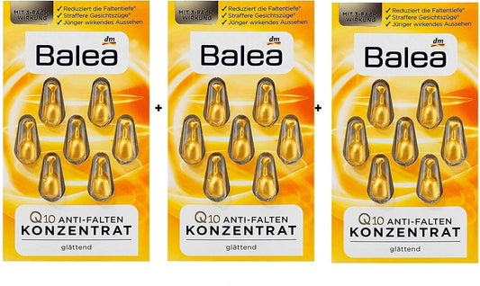 3 Packs of Balea Q10 Anti-Wrinkle Concentrate Serum “21 Capsules”