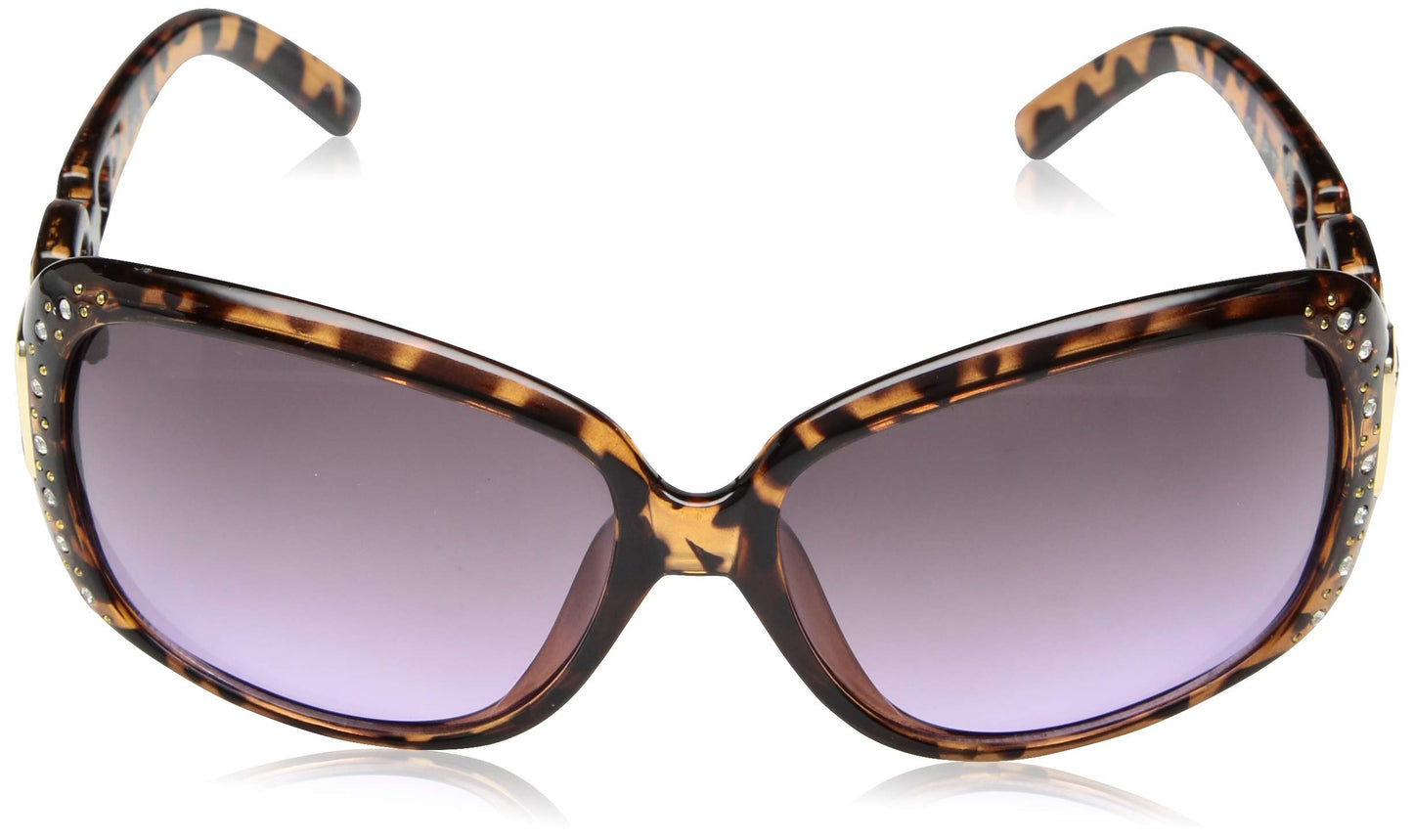 Southpole 1017SP Stylish Rhinestone UV Protective Rectangular Sunglasses for Women. Trendy Gifts for Women, 70 mm