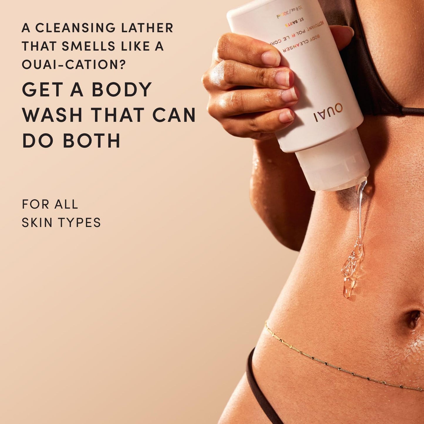 OUAI Body Cleanser, St. Barts Travel Size - Foaming Body Wash with Jojoba Oil & Rosehip Oil to Hydrate, Balance & Soften Skin - Paraben, Phthalate Beauty & Personal Care OUAI