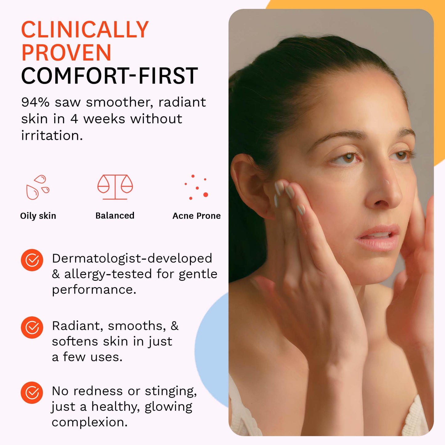 Fig.1 Glycolic Glow Treatment - 4% Glycolic Acid Face Exfoliant, Exfoliating & Glowing Emulsion, Chemical Peel for Radiant Skin, Hydrating PHA
