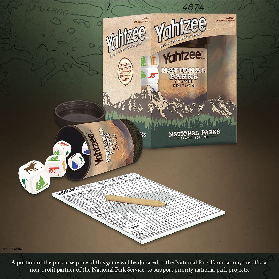 YAHTZEE National Parks Travel Edition | Classic Yahtzee Dice Game with a National Parks Theme | Perfect Travel Game for Families | Celebrate US…